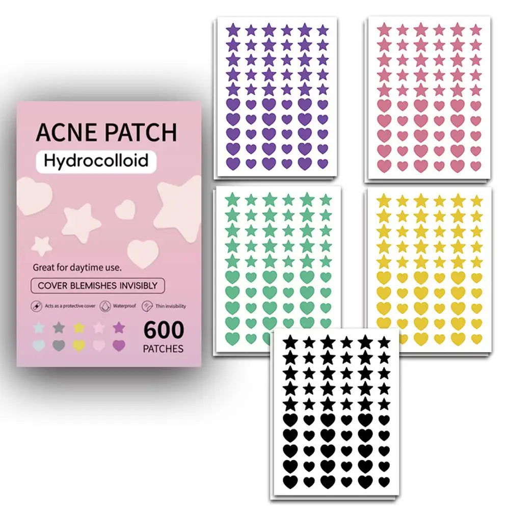 Star Pimple Patch Acne Colorful Invisible Acne Removal Skin Care Stickers Concealer Face Spot Beauty Makeup Tools 300/600pcs