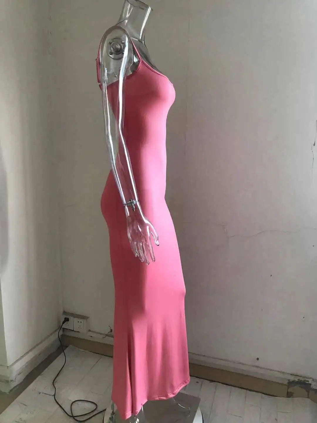 Dresses For Women 2023 Sexy Spaghetti Strap Black Long Dress Evening Y2k Sleeveless Solid Skinny Bodycon Maxi Vestidos