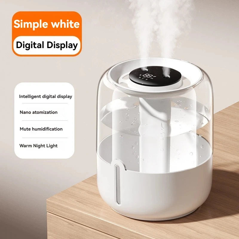 6.8L Large Capacity Humidifier USB Double Spray Quiet Humidifier Home Dormitory Office Bedroom Desktop With Night Light