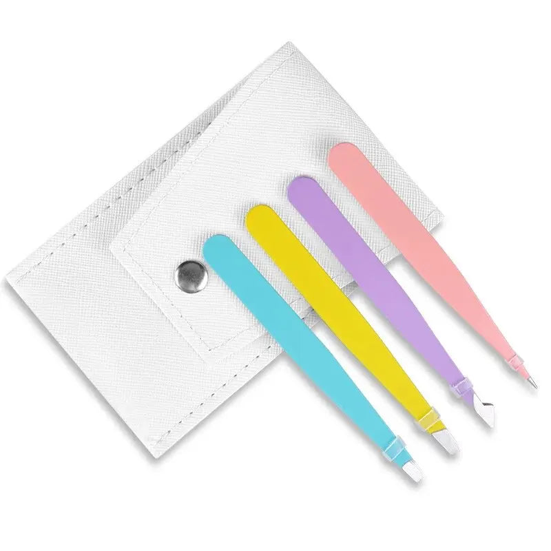 Eyebrow Tweezer Beauty Fine Hairs Puller Stainless Steel Slanted Brow Clips Hair Removal Makeup Tools