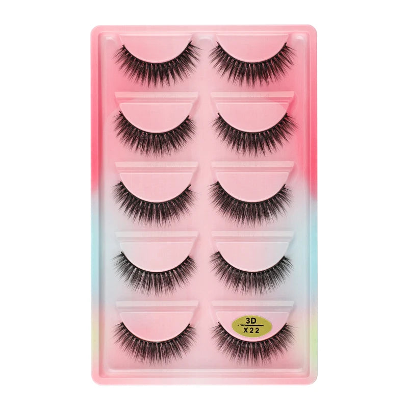 3/5 Pairs Fake Lashes Natural Long False Eyelashes Extension Fluffy 3D Mink Lashes Wispy Strip Eyelashes Makeup Tools maquillaje