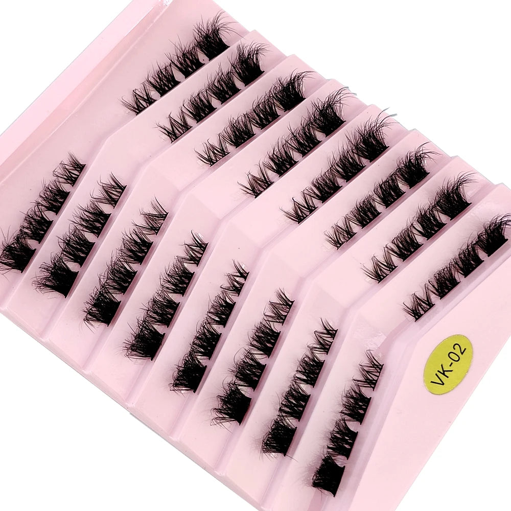 New 8 Rows Mink Eyelashes Natural Bundles Eyelash Extension 3D Russia Volume Individual Eyelash Cluster Makeup Tools Lashes