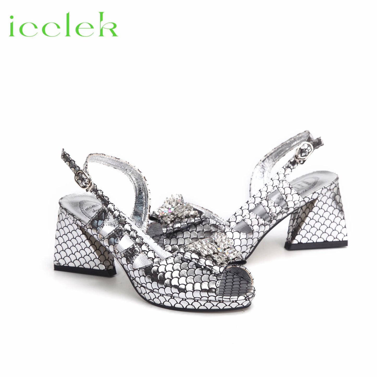 Royal Blue 2024 New Fashionable Summer Hollow Pattern Design Comfortble Heesl Sandal with Bag Set For Wpmen Party