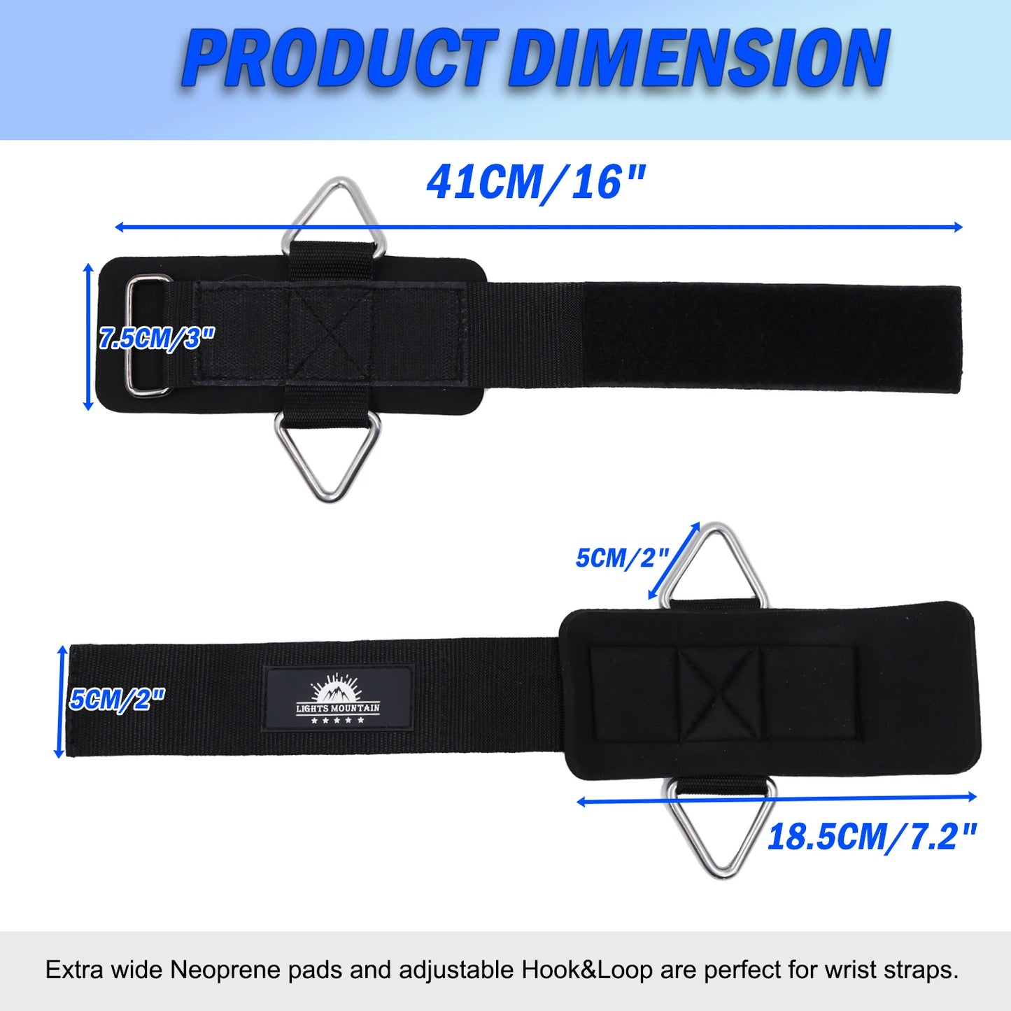 Adjustable Wrist Cuffs Neoprene Padded Straps for Cable Machines Resistant Band Strength Training Fitness Equipment