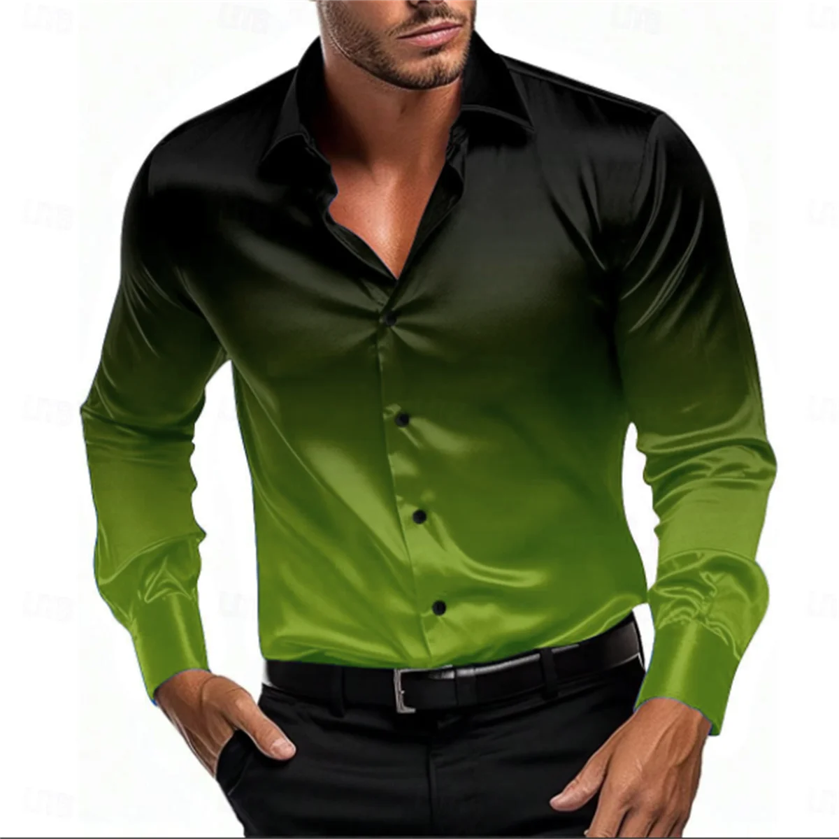 11 color gradient men's shirt casual comfortable business shirt spring and autumn lapel long sleeve shirt oversized men's clothi