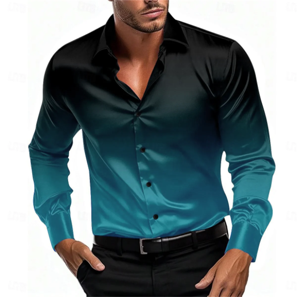 11 color gradient men's shirt casual comfortable business shirt spring and autumn lapel long sleeve shirt oversized men's clothi