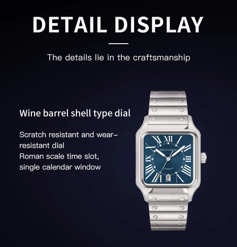 2024 New High Quality Specht & Söhne Watch Miyota Automatic Mechanical Watches Wine Red Sapphire Stainless Steel Watch For Men