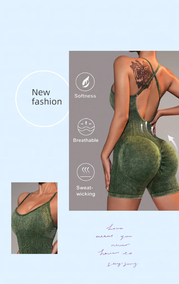 Yoga One-piece Suit,Sexy Fitness Set, Abdomen-tightening And Body-hugging Women's One-piece Shorts In The Gym,Women's Sportswear