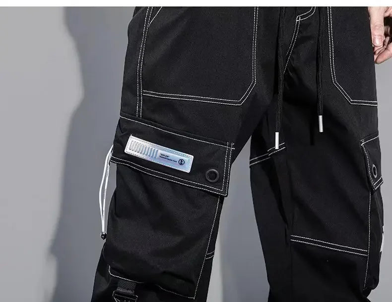 Spring Summer Korean Style Trendy Casual Men's Pants Loose Fit Work Trousers Versatile Pocket Long Leg Pants