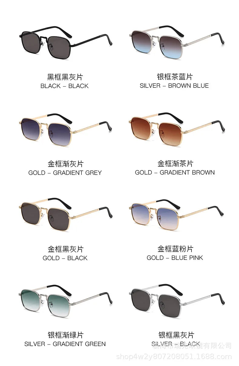 New Square Oval Metal Sunglasses Fashionable Retro Men Sunglasses Women Personalized Uv Resistant Eyeglass Luxury Design Uv400 