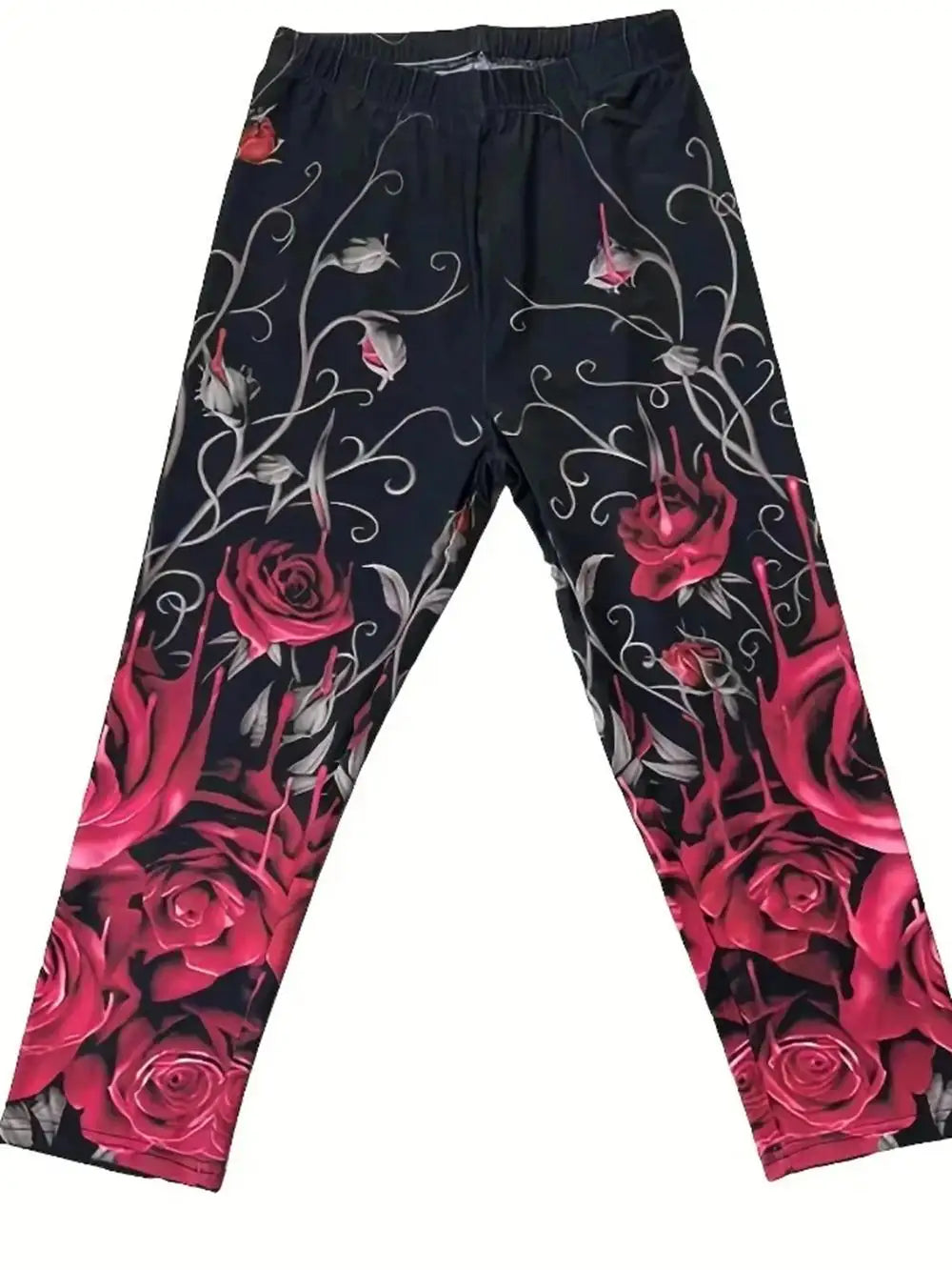 Plus Size 1XL-5XL Women's Fashion Home Leggings Women's Yoga Pants Floral Print Casual Seven-quarter Leggings