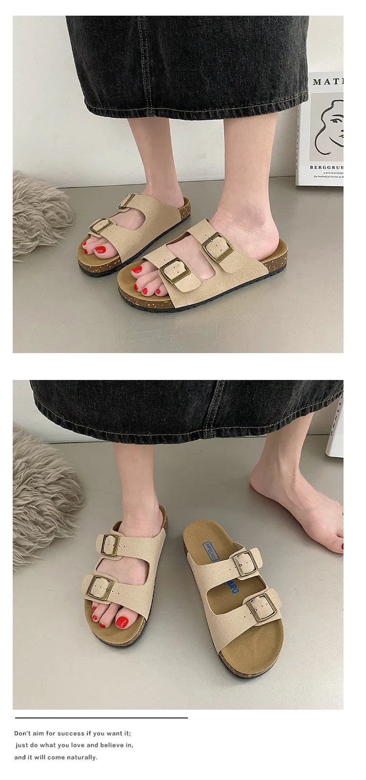 Litfun Fashion Clogs Sandals For Men Woen Summer Cork Footbed Outdoor Beach Slippers Orthopetic Mules Sandal With Arch Support