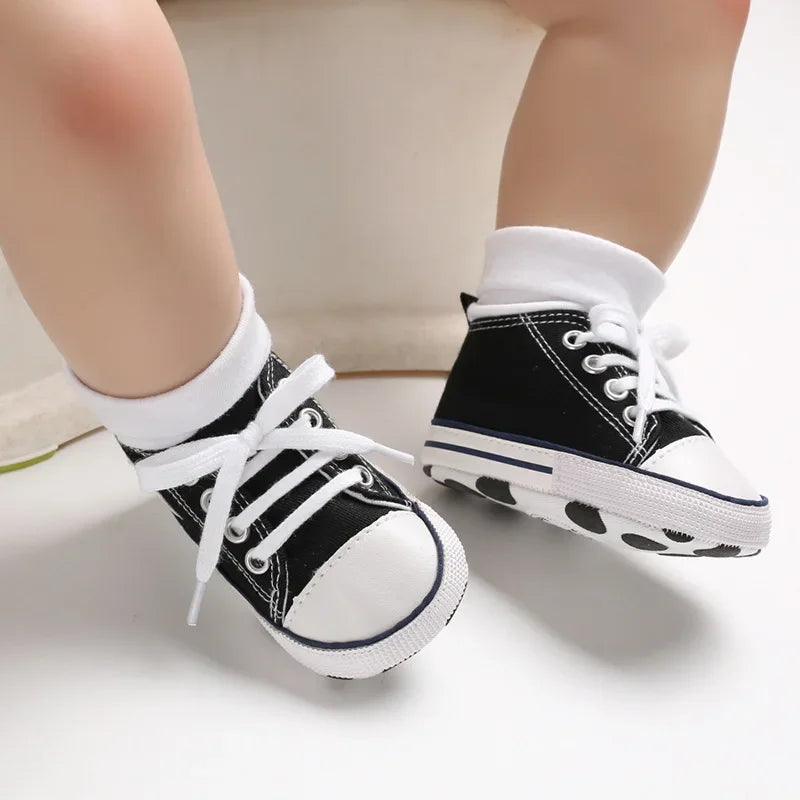 New Baby Canvas Sneaker For Newborn Sport Shoes For Baby Boys Girls Infant Toddler Soft Bottom Anti-slip First Walkers 0-18 M