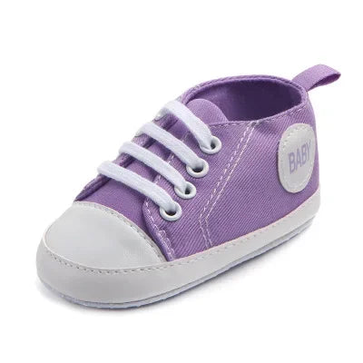 New Baby Canvas Sneaker For Newborn Sport Shoes For Baby Boys Girls Infant Toddler Soft Bottom Anti-slip First Walkers 0-18 M