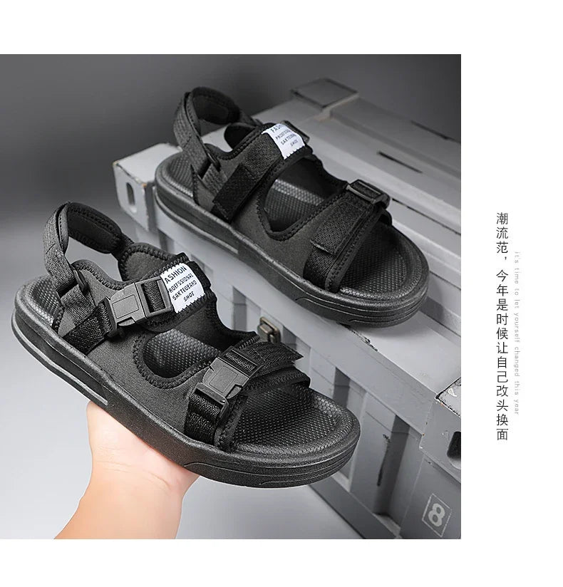 Men Sandals 2024 Trending Men's Luxury Sandals Man Summer 2024 Shiatsu Slippers Flat Sandal Beach Shoes Platform Sandals. Mens