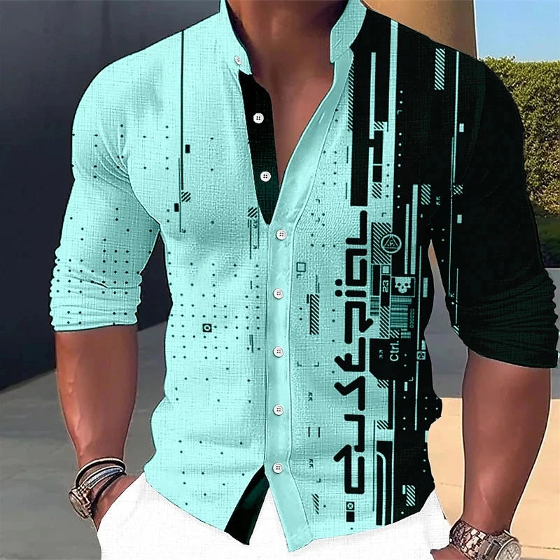 Men's shirt tie shirt 3D printing pattern clothing daily shopping fashion leisure designer stands up to large size 6xl
