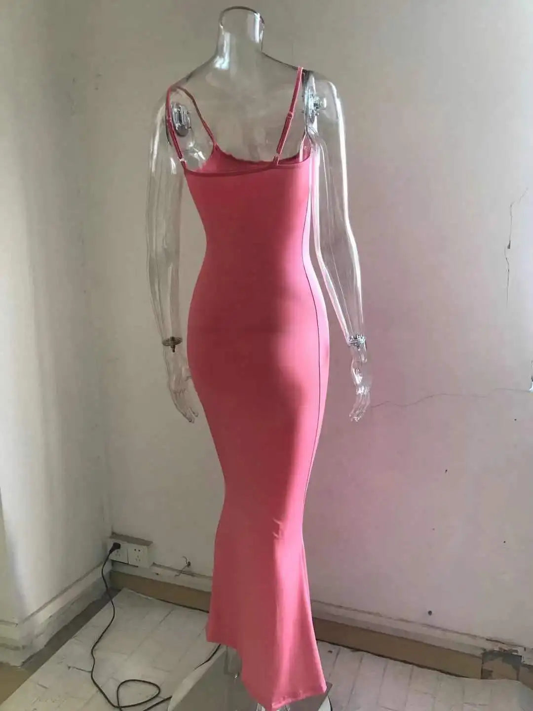 Dresses For Women 2023 Sexy Spaghetti Strap Black Long Dress Evening Y2k Sleeveless Solid Skinny Bodycon Maxi Vestidos