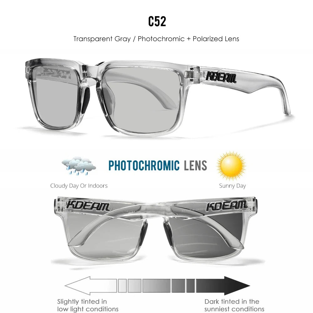 KDEAM Brand Hot Selling Square Polarized Men Sunglasses Brief And Fashion Design Leisure Women Shades Fishing Driving Glasses