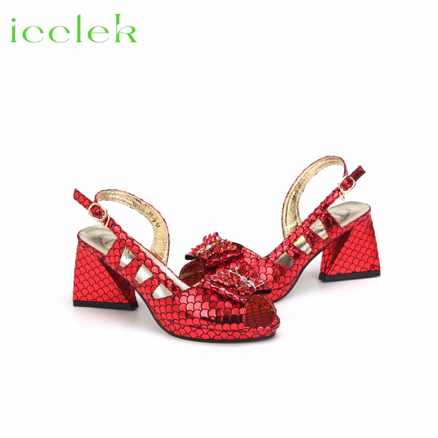Royal Blue 2024 New Fashionable Summer Hollow Pattern Design Comfortble Heesl Sandal with Bag Set For Wpmen Party