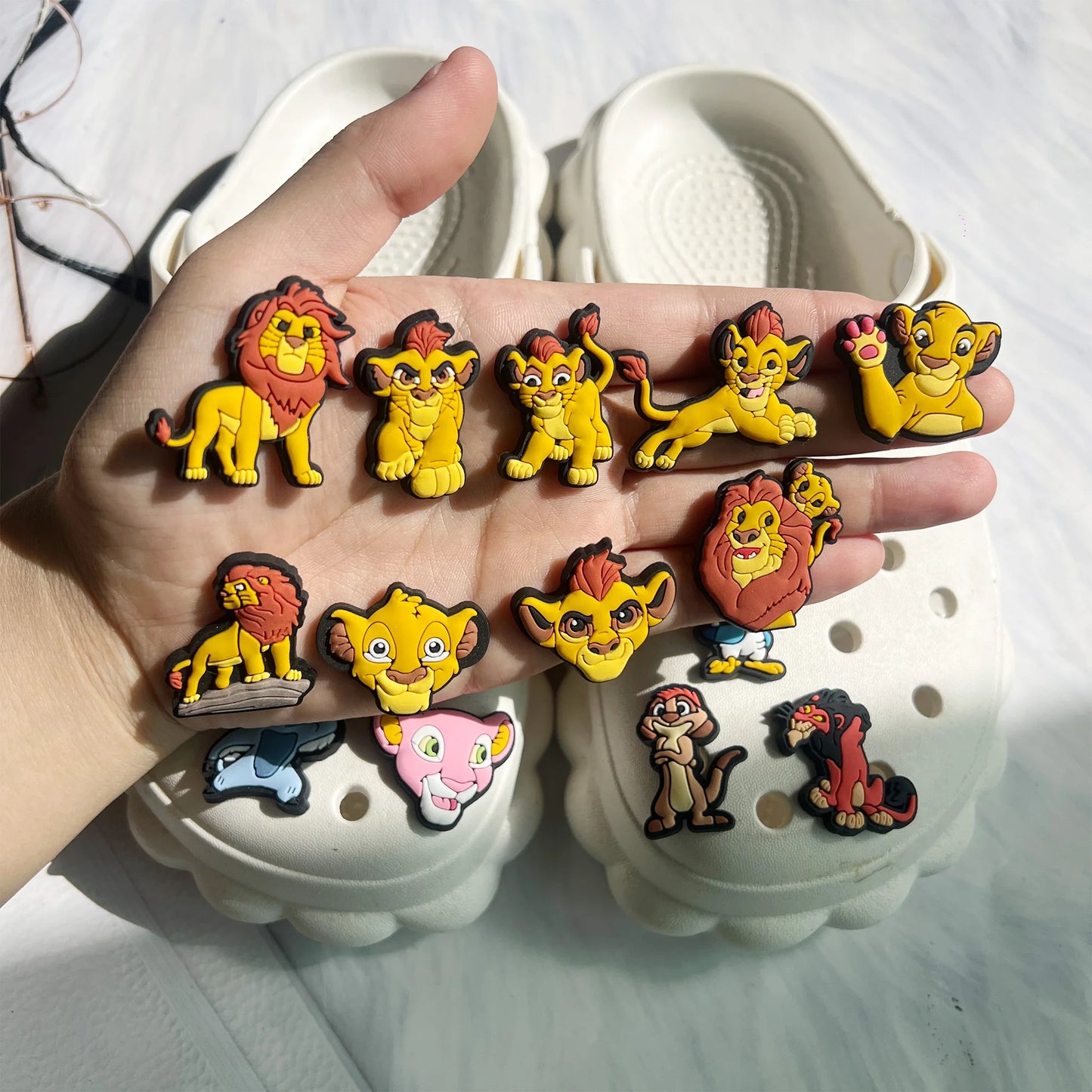 10-16pcs MINISO The Lion King Shoes Charms PVC Shoe Accessories DIY Shoe Buckle Clogs Sandal Decoration For Kids X-mas Gifts