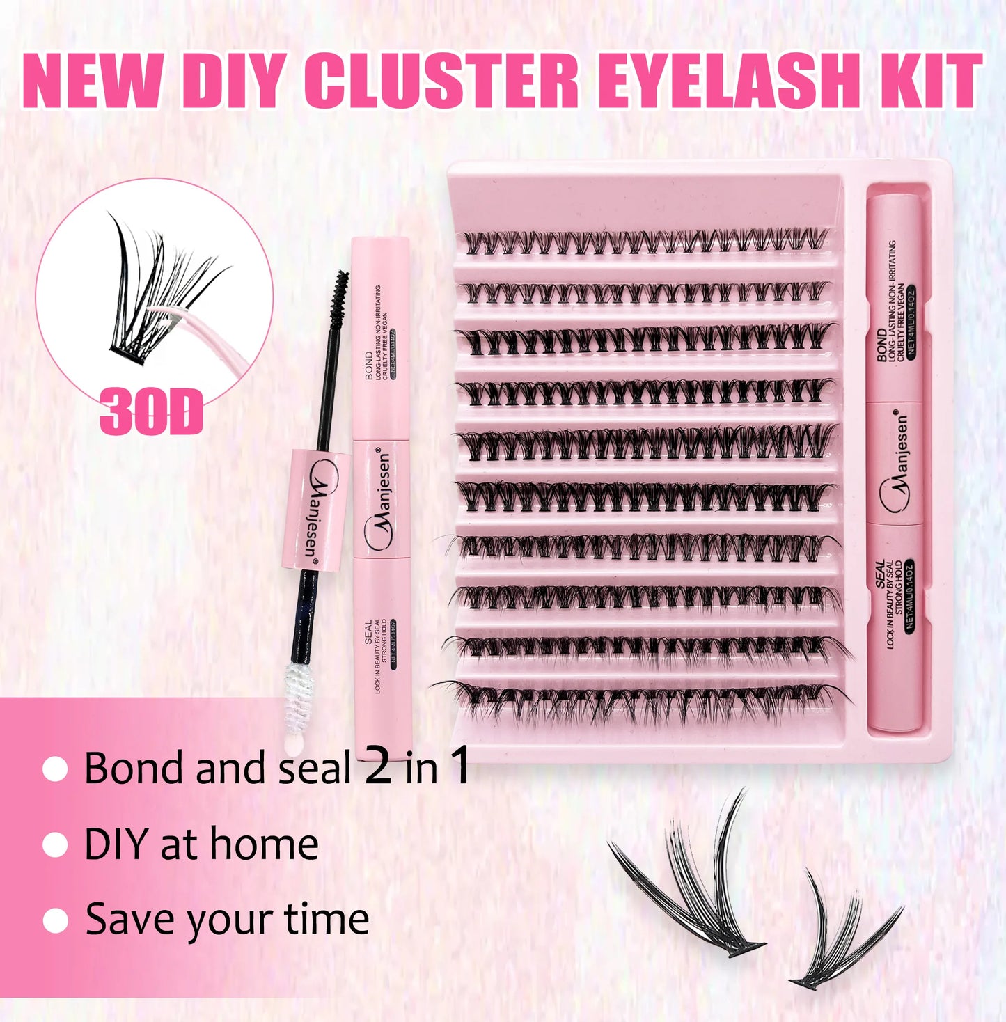 Eyelashes 200 PCS Clusters Lash Bond and Seal Makeup tools DIY Lashes Extension kit for gluing Lashes Gluing Glue Accessories