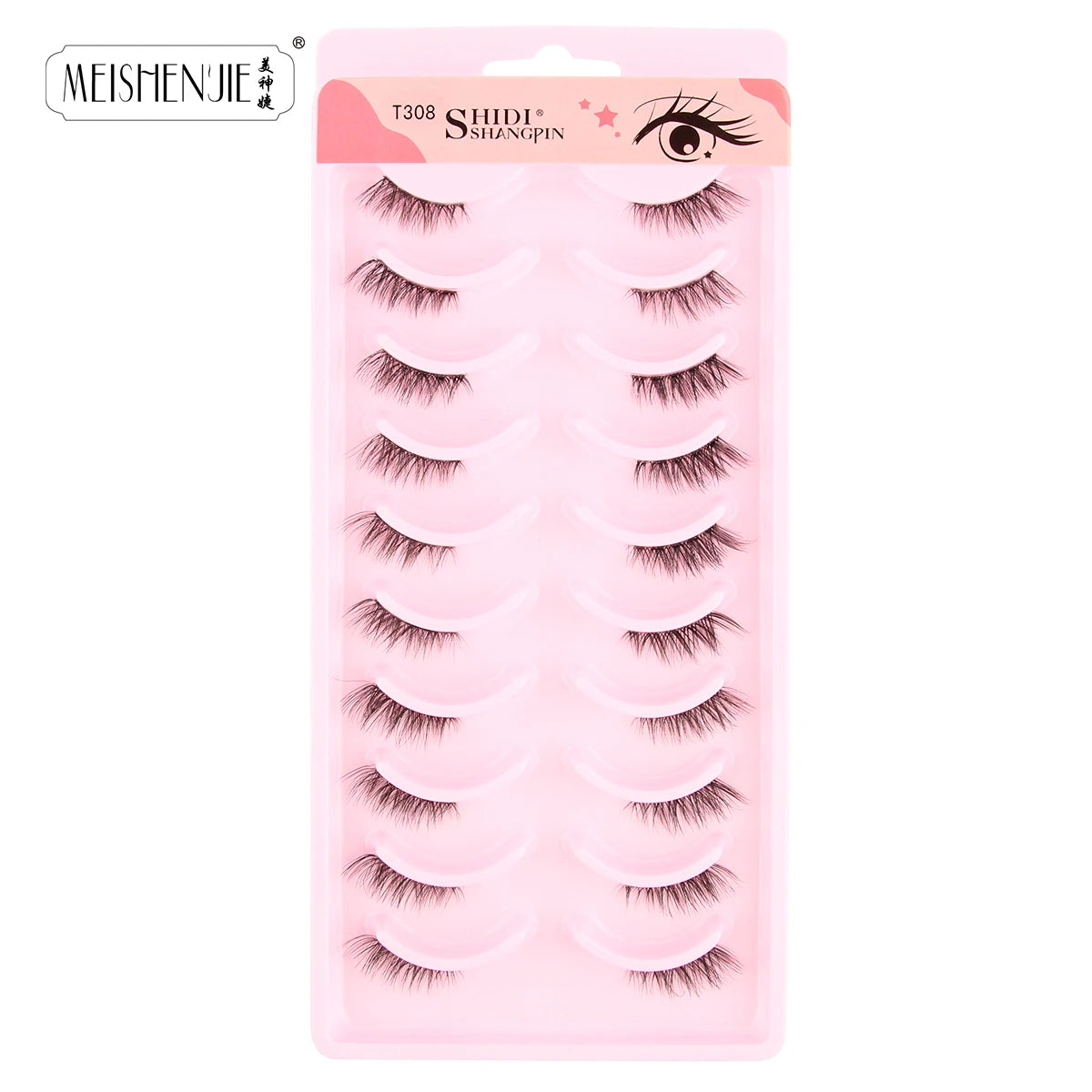 MEISHENJIE New 10 Pairs Half Lashes Natural Long 3d Mink False Eyelashes Reusable Fluffy Faux Cils Extension Makeup Tools Lashes