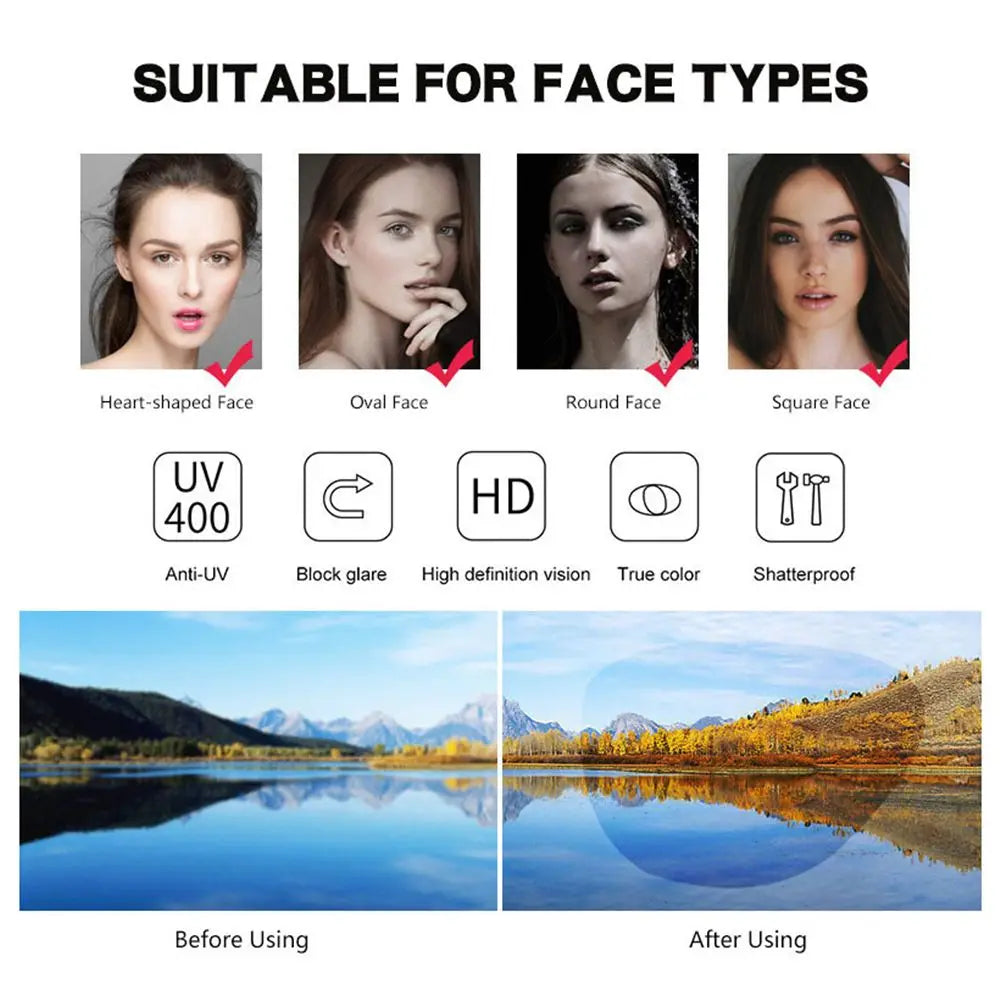 Fashion Hip Hop Fishing Glasses Shades Round Sun Glasses Women's Eyewear Women Men Sunglasses