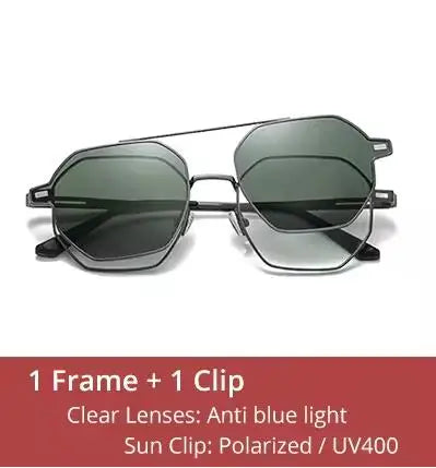 Ralferty Designer Polarized Sunglasses Women 2 In 1 Clips On Glasses Female Spectacles Frame Cat Eye Glasses 0 Diopter Eyewear