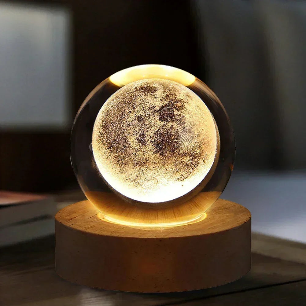 6CM 3D Crystal Ball Lamp With Galaxy And Planetary Projection USB Night Light For Bedroom Decor Plasma Ball Gift