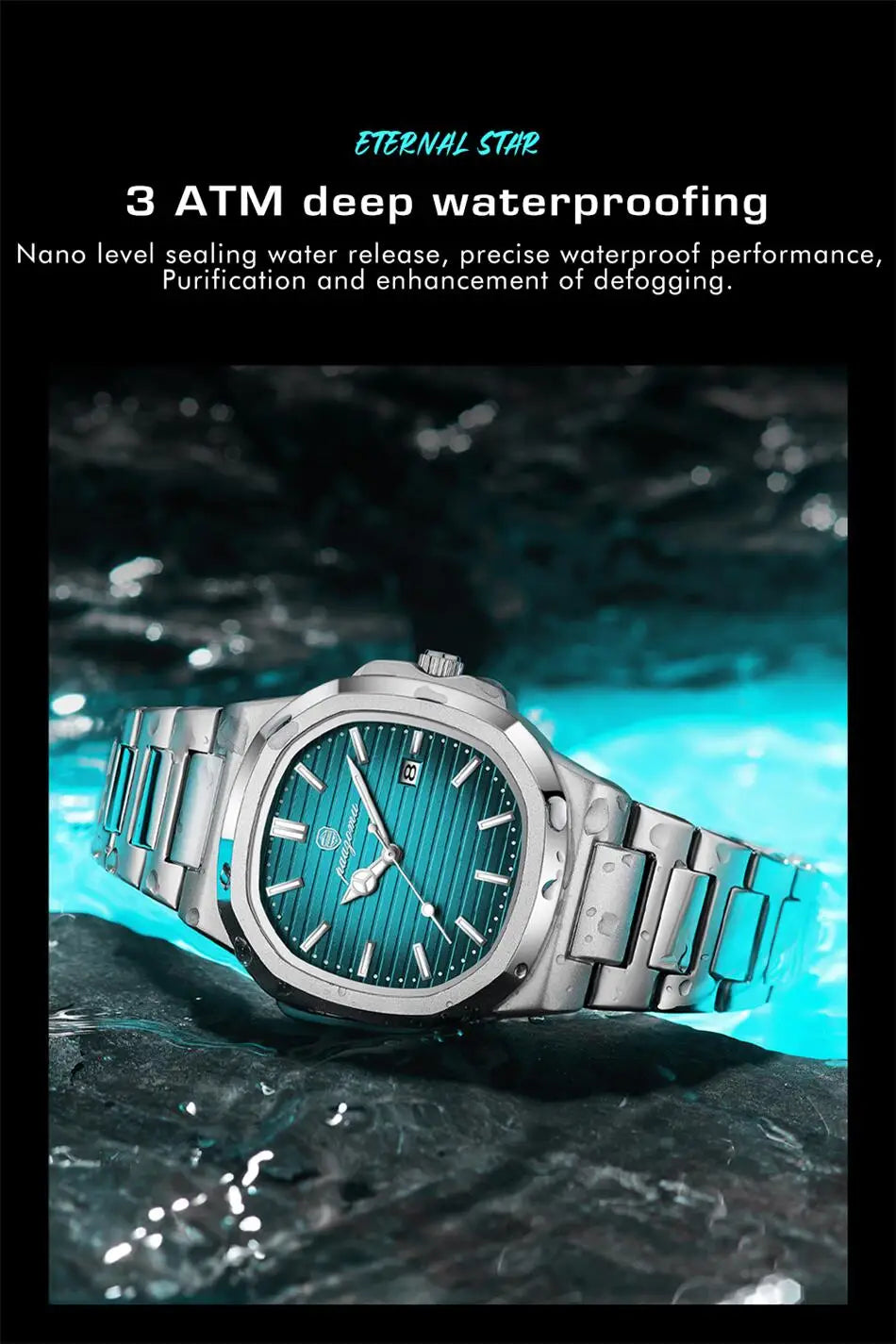 PAAZOMU Luxury Watch 2025 New Business Waterproof Male Clock Luminous Date Stainless Steel Square Quartz Men Watch reloj hombre