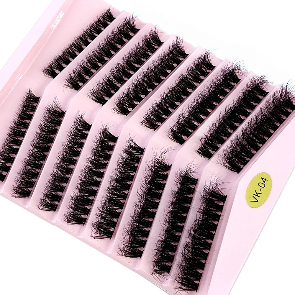 New 8 Rows Mink Eyelashes Natural Bundles Eyelash Extension 3D Russia Volume Individual Eyelash Cluster Makeup Tools Lashes