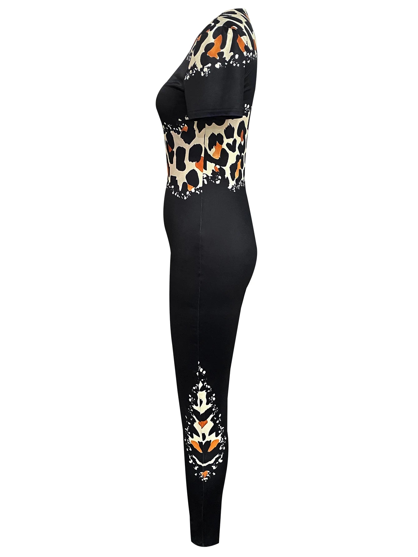 LW Spring Summer Women Casual Fashion V-Neck Long Sleeve Zipper Design Skinny One-Pieces Sportswear Outfits Jumpsuit