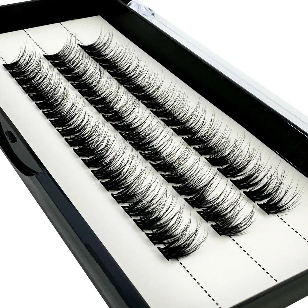 NEW3D DIY Clusters Volume Handmade Mink Eyelash Extension Curl Segmented False Lashes 5D fluffy Thick Bundle Cilias Makeup Tools