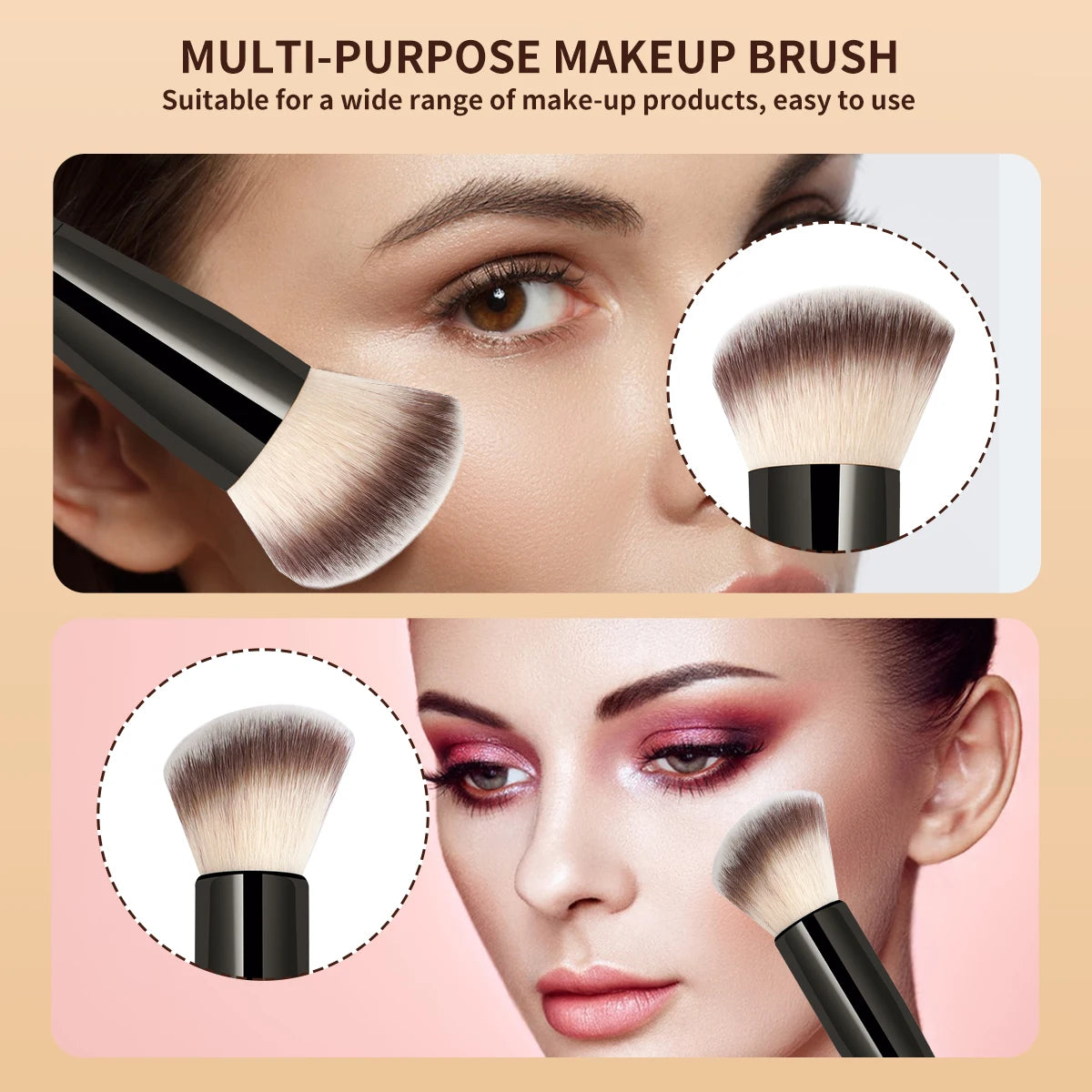 MAANGE Double-Ended Contour Brush Angled Foundation Sculpting Brush Powder Blush Brush Women Cosmetic Makeup Tools Facial Brush