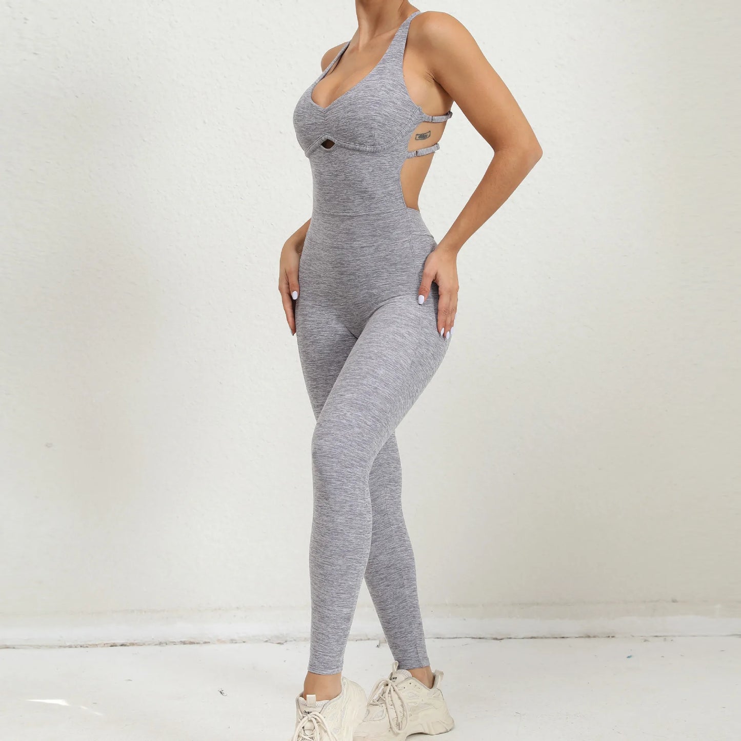Sexy Cross Backless Scrunch Sport Jumpsuits Monkeys Women Sportswear One Piece Gym Yoga Workout Clothing Female Fitness Overalls