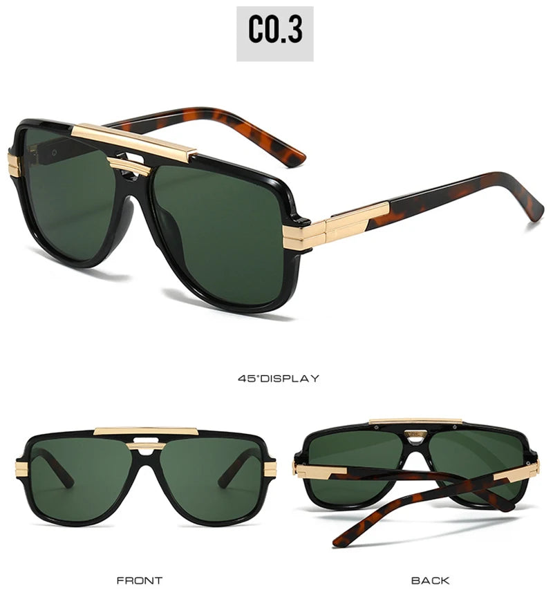 SHAUNA Retro Double Bridges Square Men Sunglasses Fashion Brand Designer Orange Blue Shades UV400 Women Sun Glasses