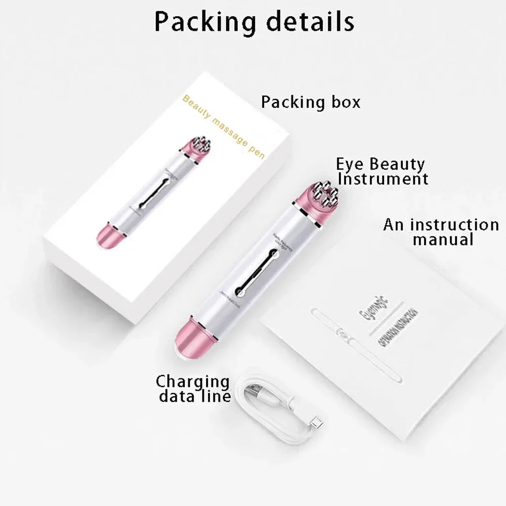 Electric Facial Eye Massager Pen Vibration Double Head EMS Rejuvenation Eye Machine LED Photon Skin Rejuvenation Anti-wrinkle