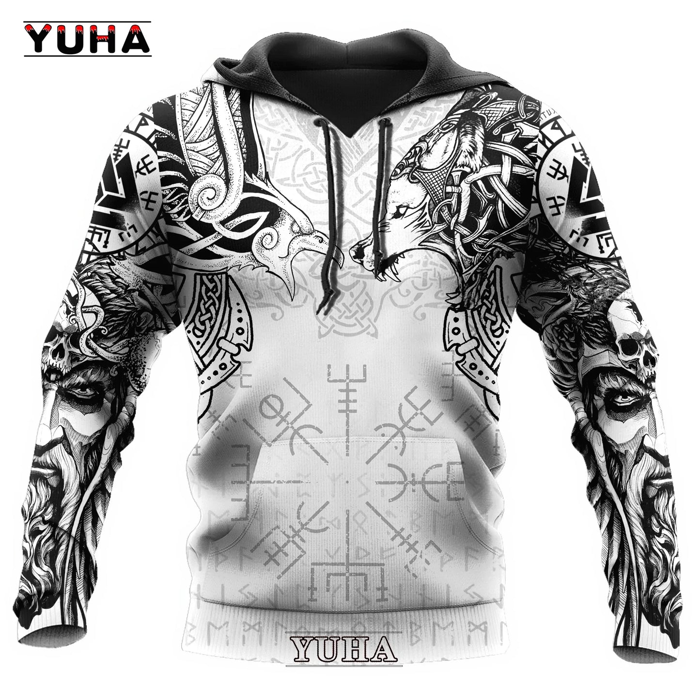 Men's Sweatshirts 3D Print Vikings Classic Wolf Men's Hoodies Jacket Spring Autumn Fashion Pullovers Hip Hop Punk Oversized Clo