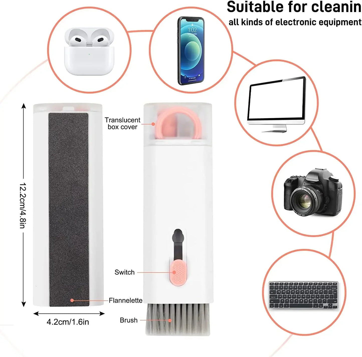 7 in 1 Computer Keyboard Cleaner Kit Earphones Cleaner Brush For AirPods Computer Tablet Laptop TV Screen Phone Cleaning Tools