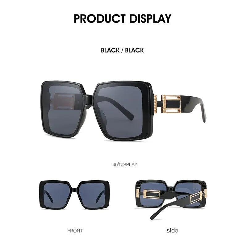 New Luxury Oversized Men Sunglasses Brand Designer Sun Glasses For Women Fashion Gradient Square Shades