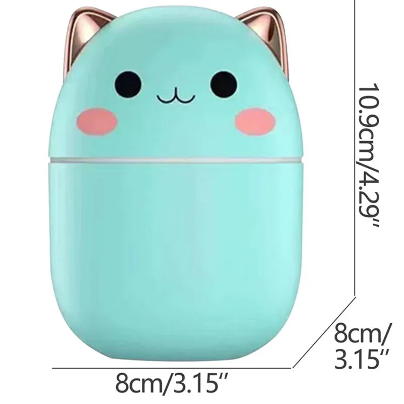 Hot Sale 250ml Cute Cat Air Humidifier Diffuser USB Mist Maker Mini Humidificador with Night Light