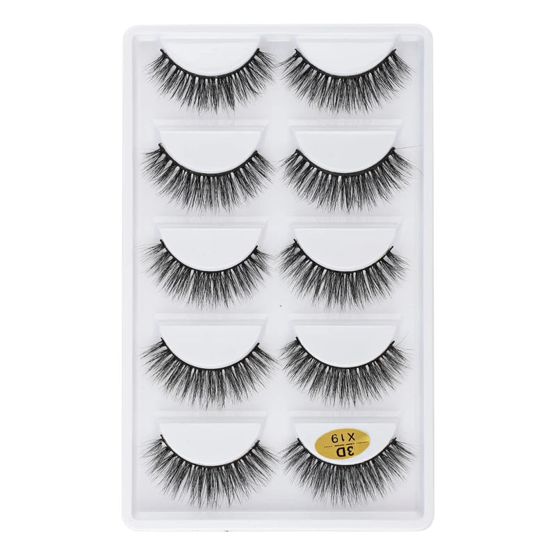 3/5 Pairs Fake Lashes Natural Long False Eyelashes Extension Fluffy 3D Mink Lashes Wispy Strip Eyelashes Makeup Tools maquillaje