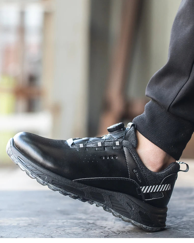 Rotating Button Security Protective Boots Men New Safety Shoes Men Anti-smash Anti-puncture Work Shoes Fashion Men Sport Shoes