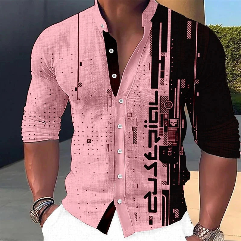 Men's shirt tie shirt 3D printing pattern clothing daily shopping fashion leisure designer stands up to large size 6xl