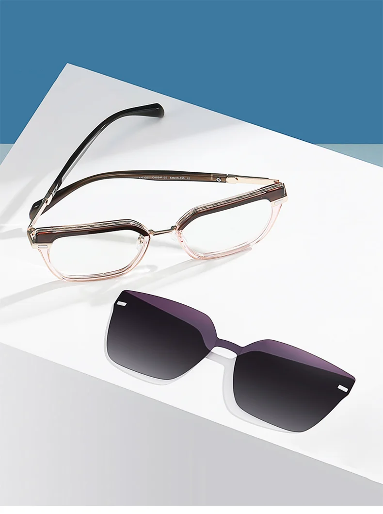 Ralferty Designer Polarized Sunglasses Women 2 In 1 Clips On Glasses Female Spectacles Frame Cat Eye Glasses 0 Diopter Eyewear