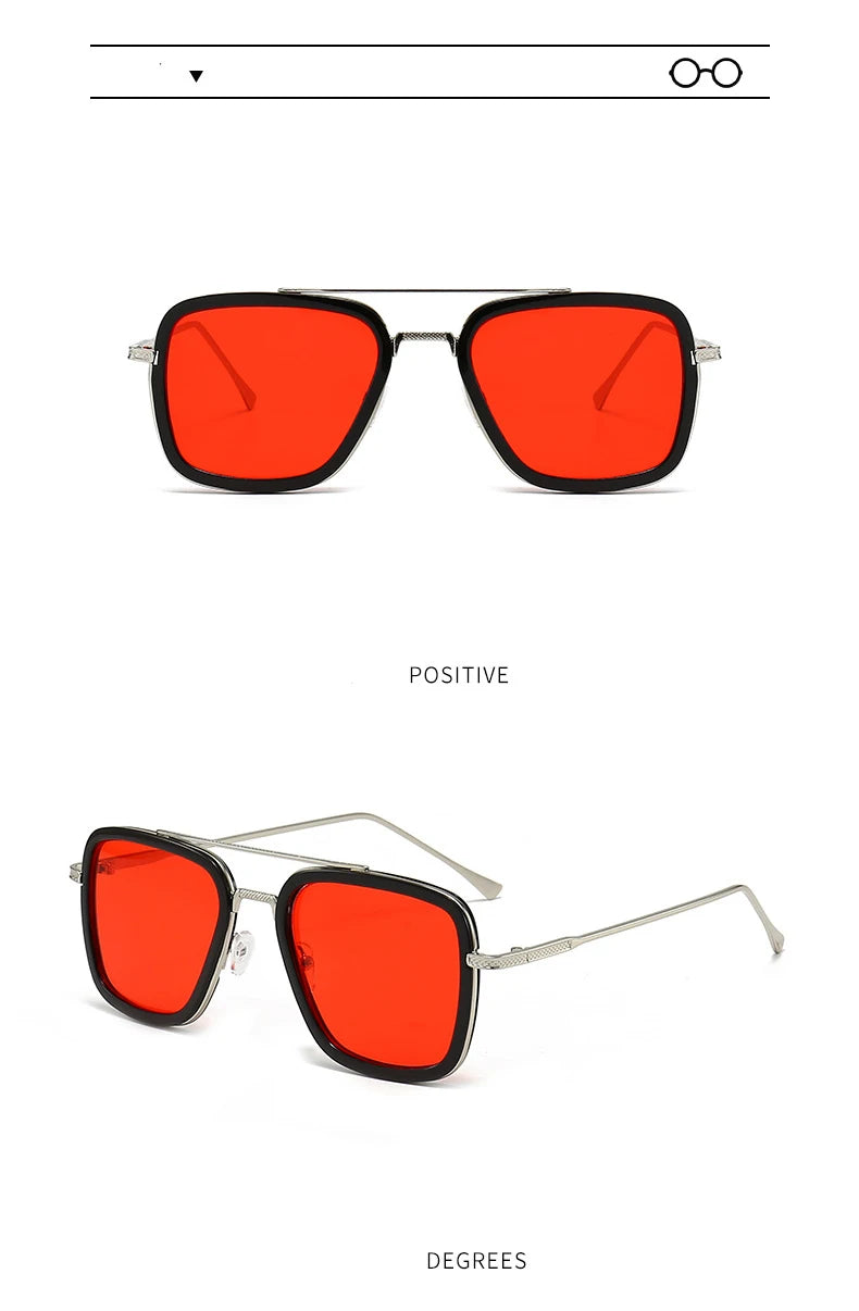 2024 New Square Men Sunglasses Fashion Metal Steampunk Sun Glasses For Women Trendy Outdoor Shades Eyewear Unisex Accessory