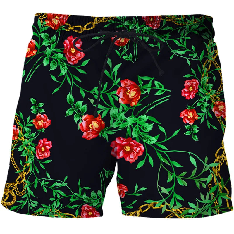 3D Printing Luxury Beach Shorts Pants Men Hawaii Vacation Essentials Swim Trunks Casual Gym Surf Swimsuit Kids Board Ice Shorts