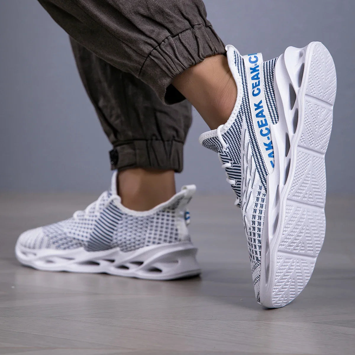 YRZL Sneakers Men Mesh Breathable Running Sport Shoes Man Light Soft Thick Sole Hole Mens Shoes Athletic Sneakers for Men