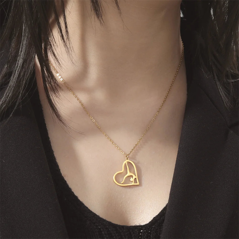Rhythmic Gymnastics Necklace Women Trend 2025 Gymnast Stainless Steel Jewelry BFF Dancer Girl Sport Accessories Mother Day Gift