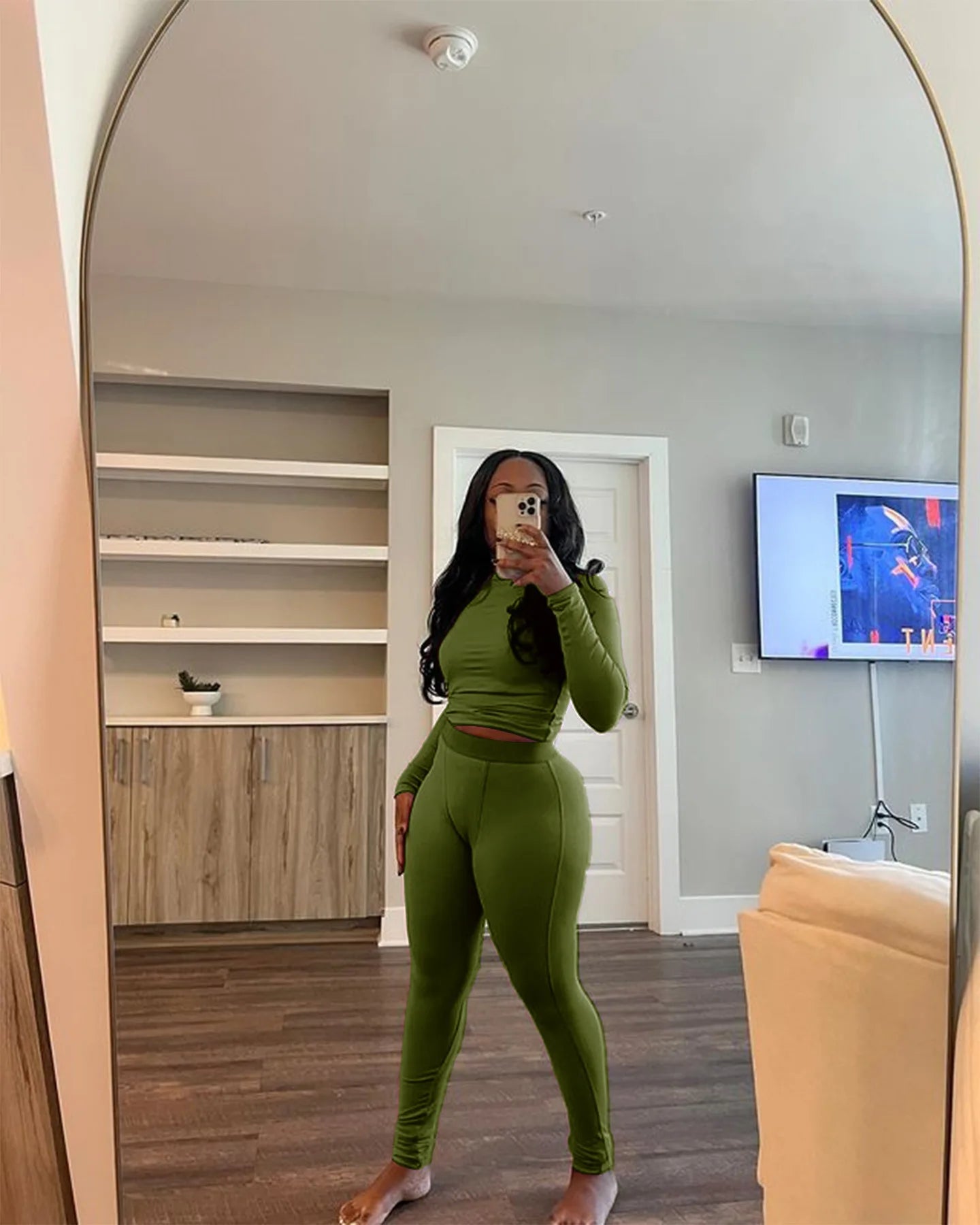 FAGADOER Autumn Winter New Ribbing 2 Piece Sets Women Outfit Solid Long Sleeve Crop Top + High Waist Leggings Suits Sportswear